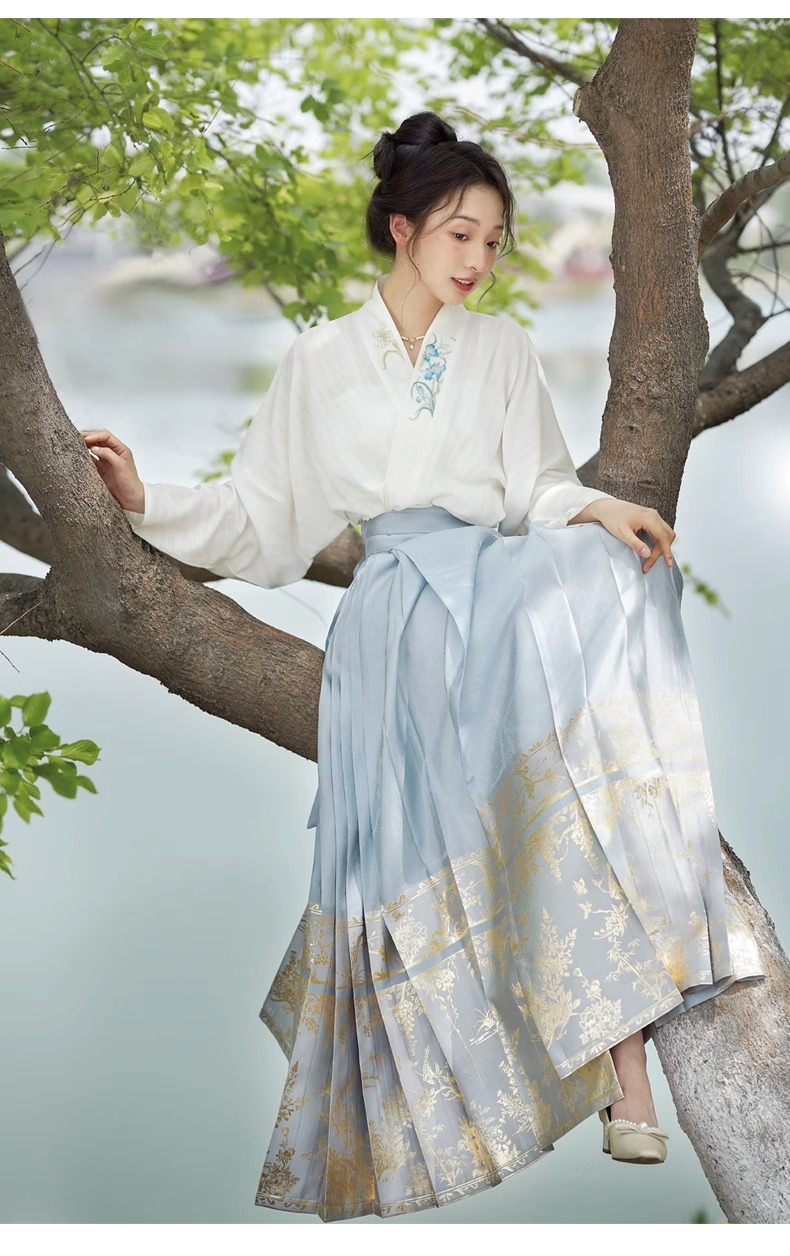 无衣饮羽满庭芳马面裙汉服日常五色夏季轻薄