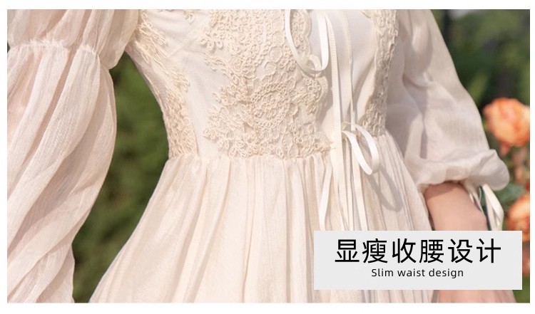 实拍视频现货超仙复古蕾丝开衫仙女礼裙睡裙晨袍送吊带两件套拖尾